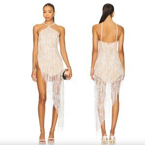 Sketch-Y Holly Dress in White Sequin Mini Maxi Halter Sexy Bridal Wedding Party